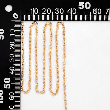 Dainty Mariner Anchor Chain 2mm, Oval Link Chain, 18K Gold plated Brass Chain, Necklace Findings Wholesale (#LK-583)/ 1 Meter=3.3 ft