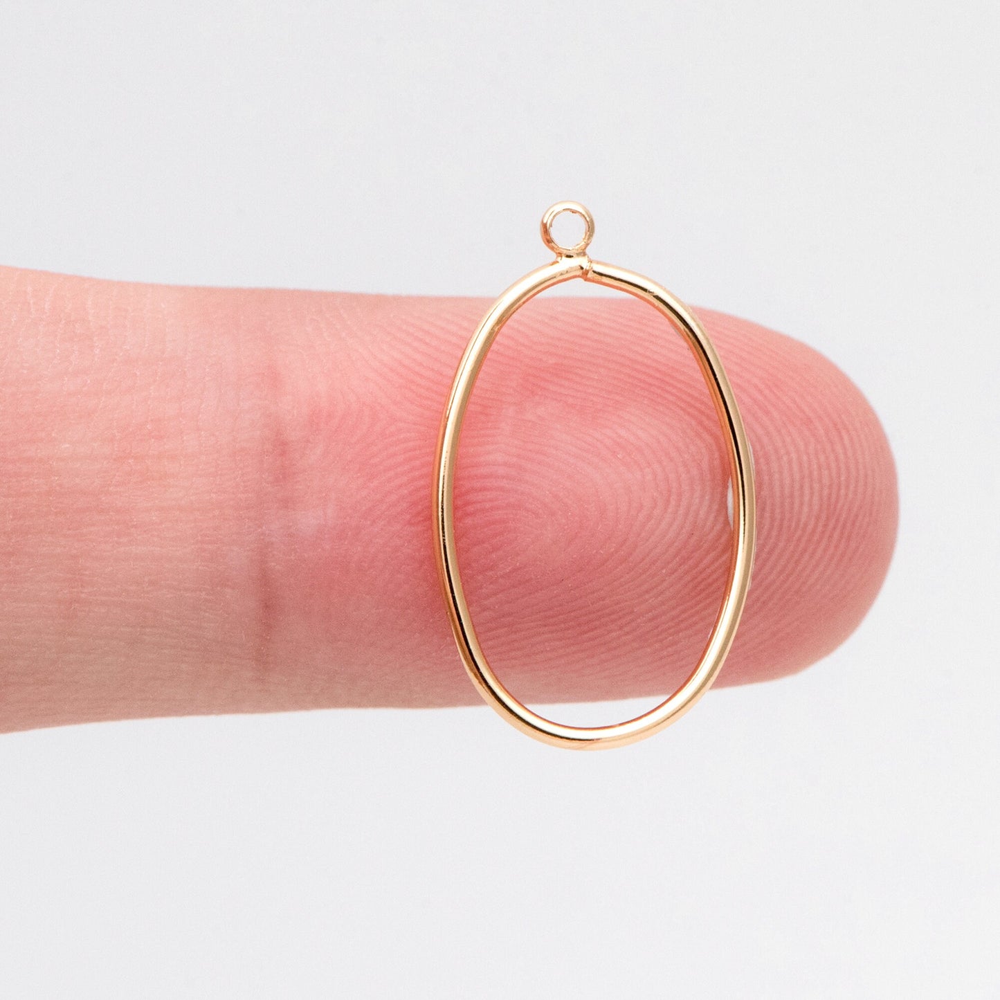 10pcs Gold Oval Link Charms 20x12mm, 18K Gold plated Brass, Geometric Hoop Pendants (GB-368-J)