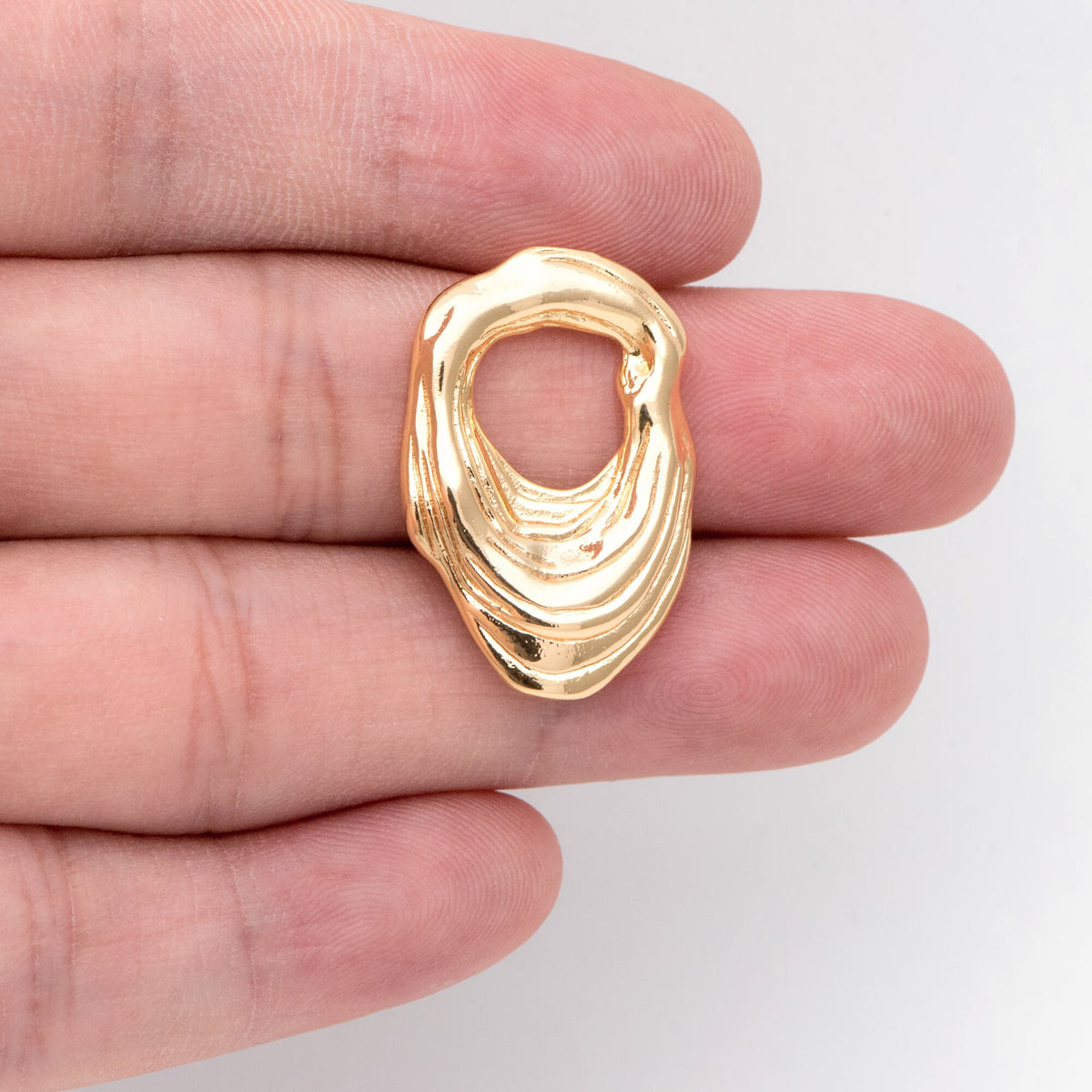 10pcs Gold Irregular Earring with Loop, 18K Gold plated Brass, melting Stud Earring Components (GB-3170)