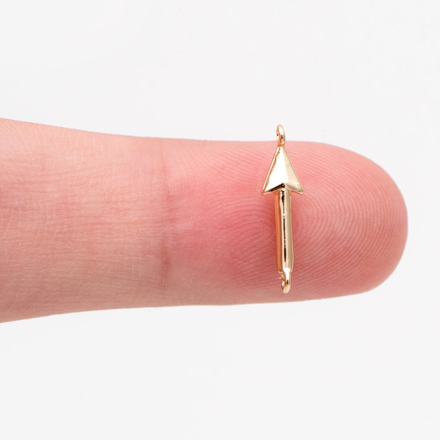 10pcs Gold Arrow Charms 15mm, Real Gold plated Brass, Arrow Pendant Connectors(GB-3266)