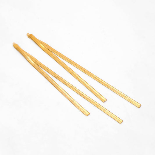 4pcs Gold Earring Charms 10cm, Gold plated Brass Chain Tassel Pendants, Earring Charm Pendants (GB-3523-C)