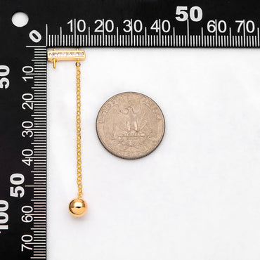 4pcs CZ connectors with 2 loops, Chain charms with Pearl Peg Mounts, Half Drilled Pearl Settings (GB-3153)