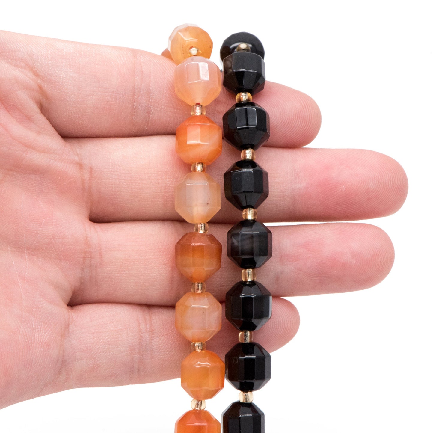 9x10mm Natural Agate Stone Faceted Beads, Agate Beads, Faceted Energy Prism Cut Gemstone Beads, Full 14 inch strands (TR-043)