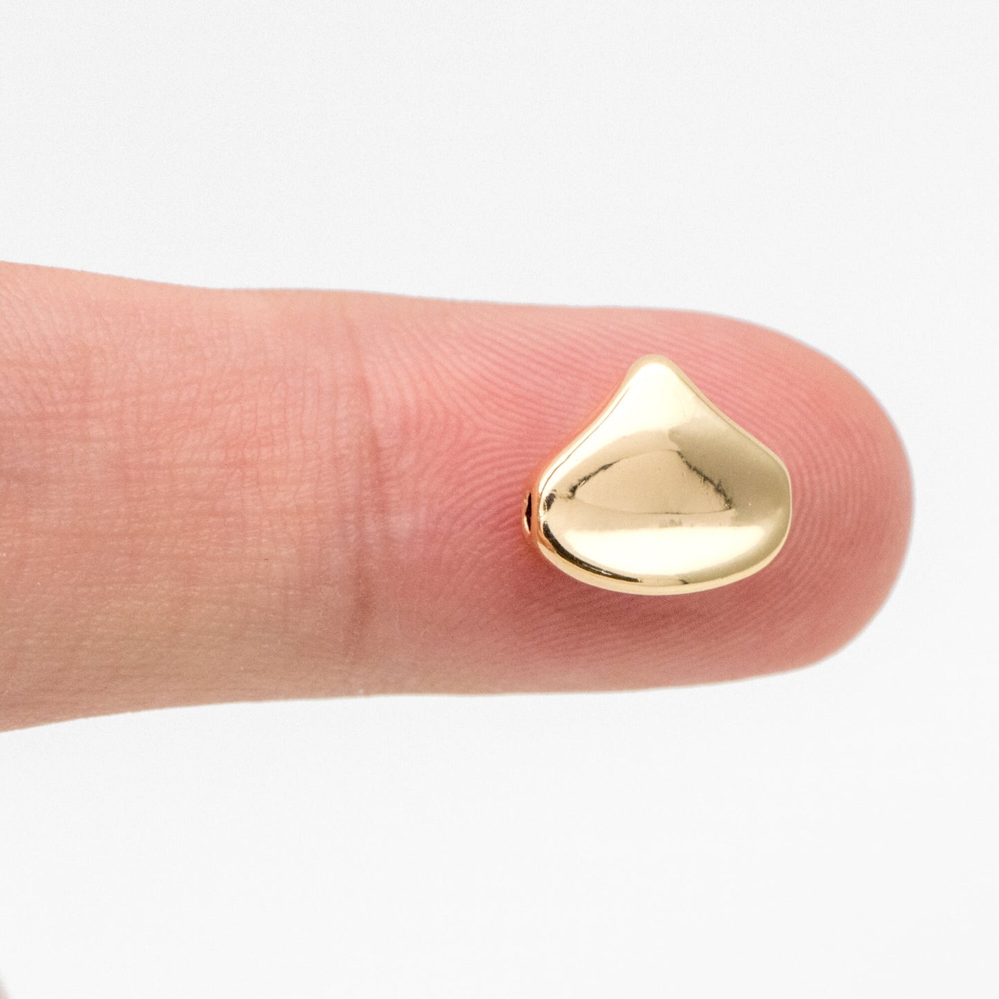 10pcs Gold plated Brass Peach Spacer Beads, Jewelry Making Supplies Wholesale (GB-3285)