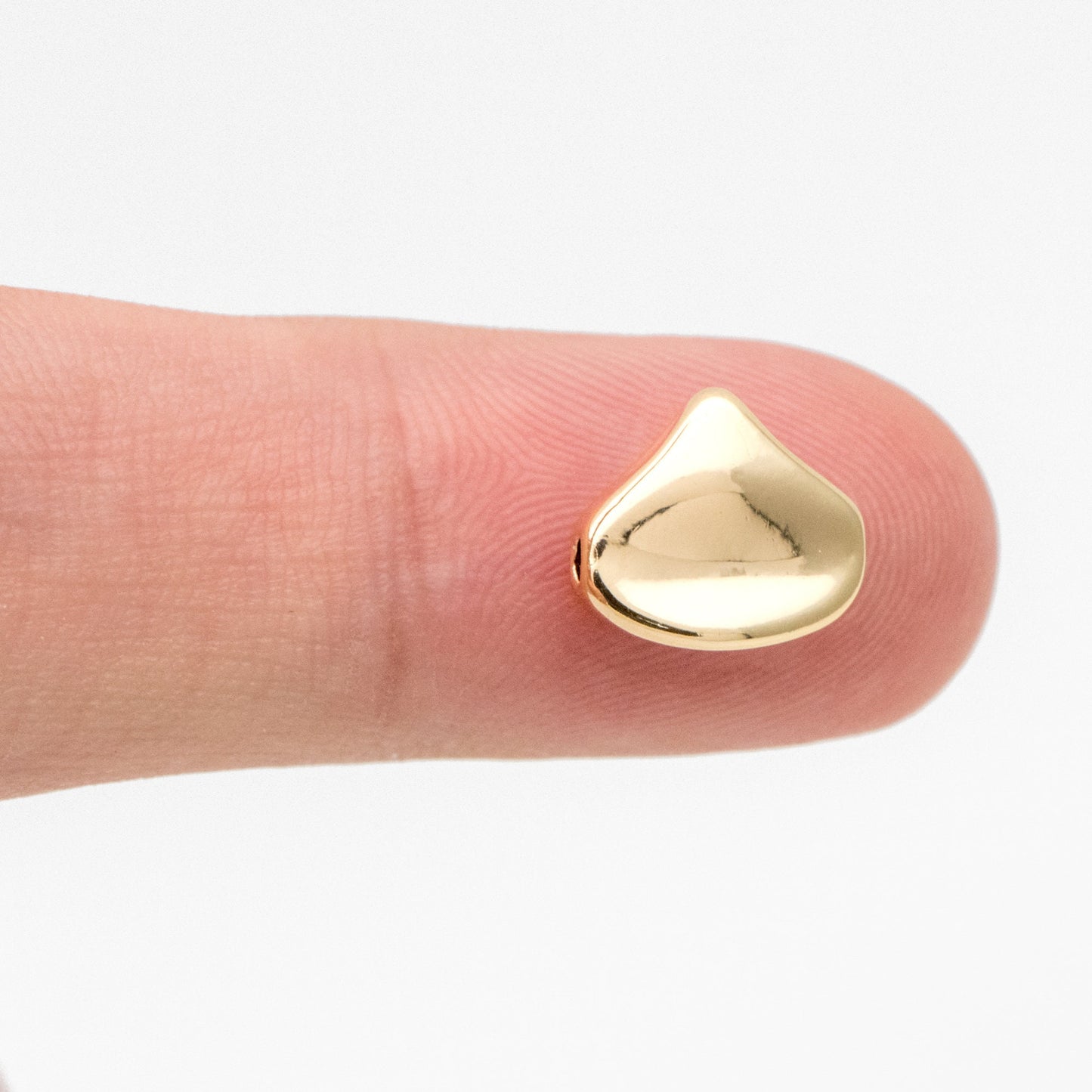 10pcs Gold plated Brass Peach Spacer Beads, Jewelry Making Supplies Wholesale (GB-3285)