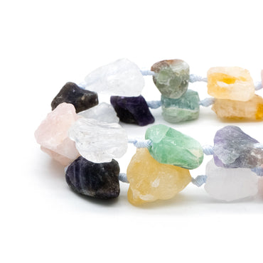 Natural Raw Crystal Nugget, Rough Gemstone Rocks, Raw Quartz Stone Beads, Mix Color Full strands (TR-052)