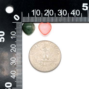 10pcs Heart Gemstone Cabochon for Jewelry Making, 10mm Heart Flatback Cabs Wholesale (No Hole) (TR-065)