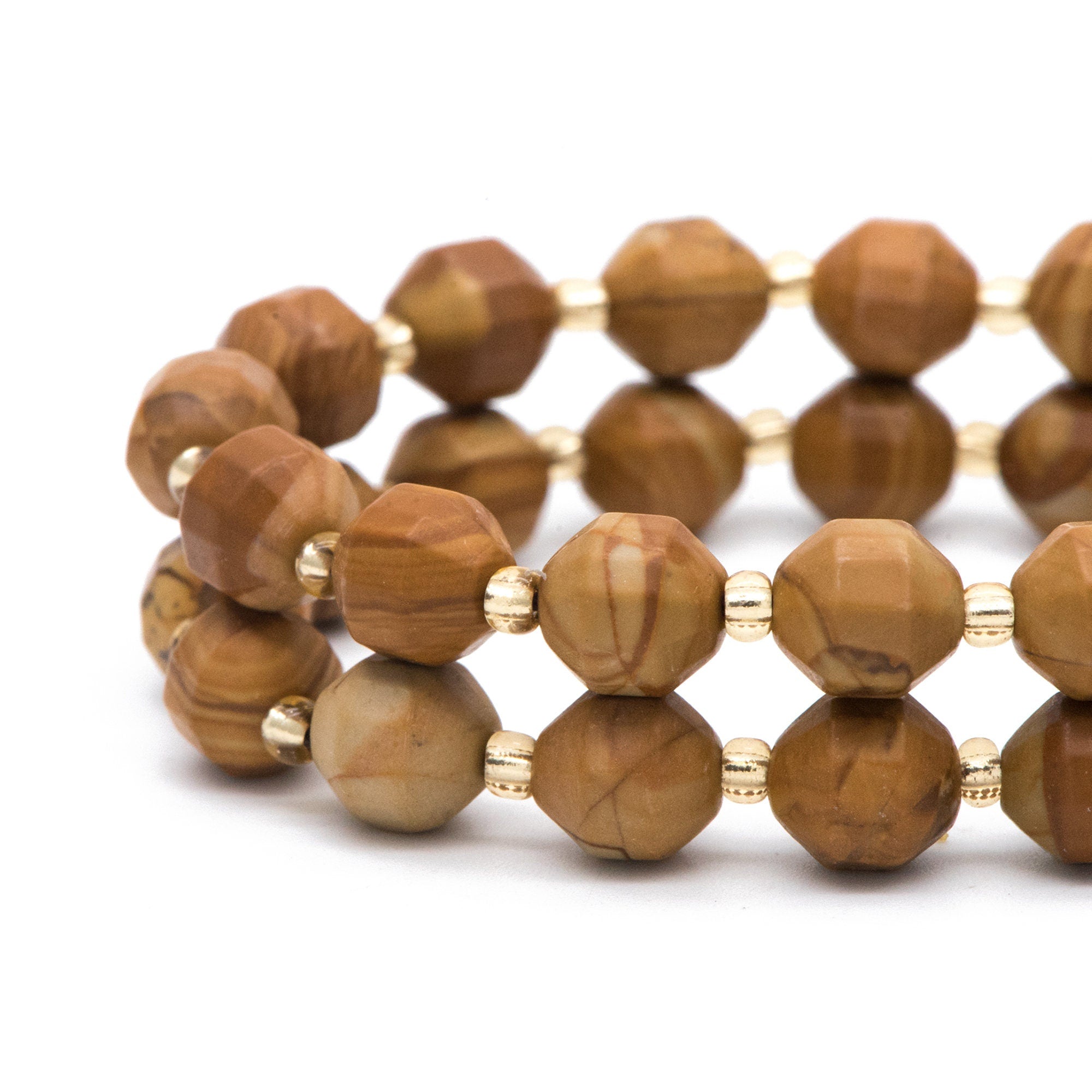 8x8.5mm Matte Black Network Jasper, Wood Grain Jasper, Picasso Jasper, Faceted Prism Gemstone Beads, Full 14.5 inch strands (TR-045)