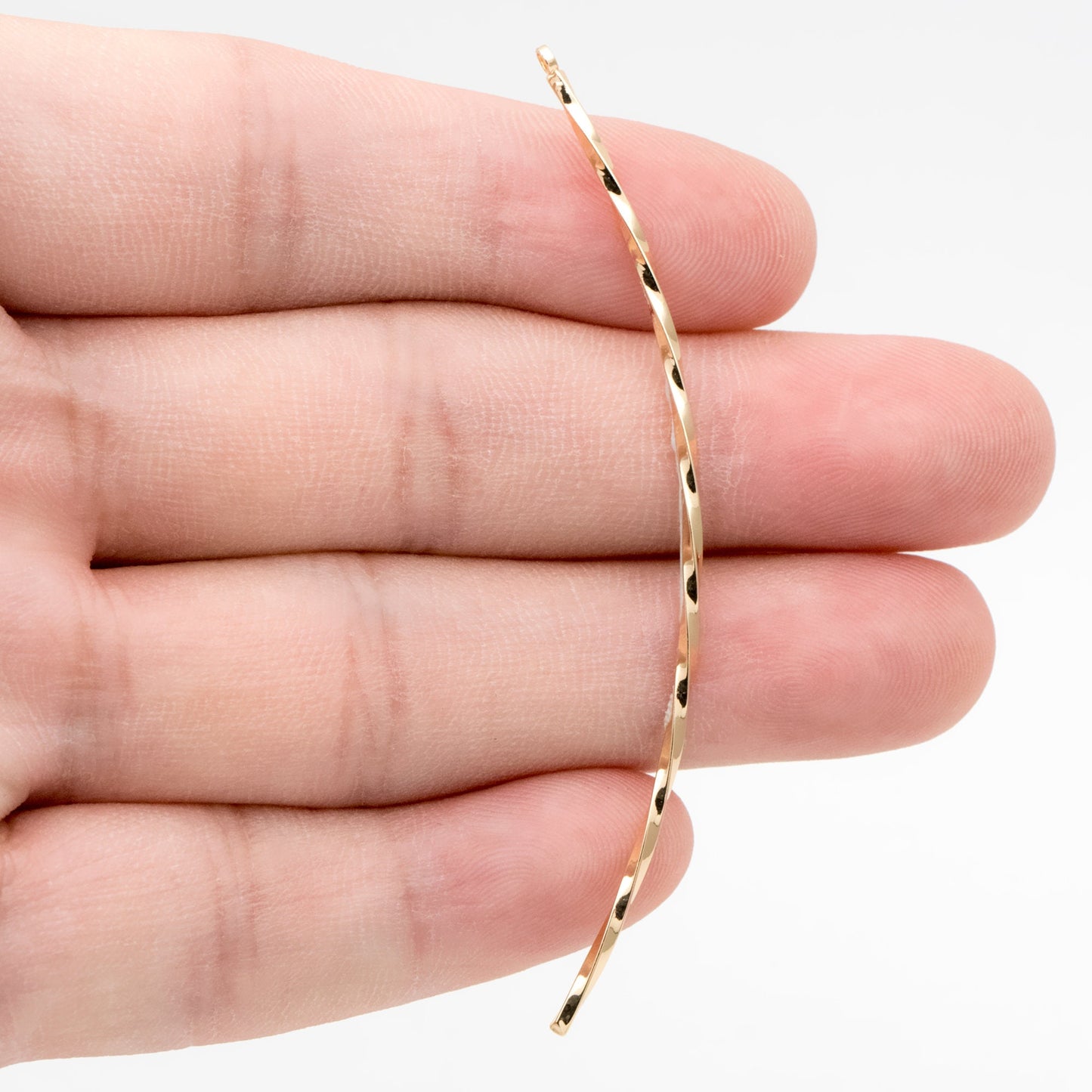 10pcs Gold plated Brass Twist Bar Pendants 66x10mm, Earring Component Charms (GB-3297)
