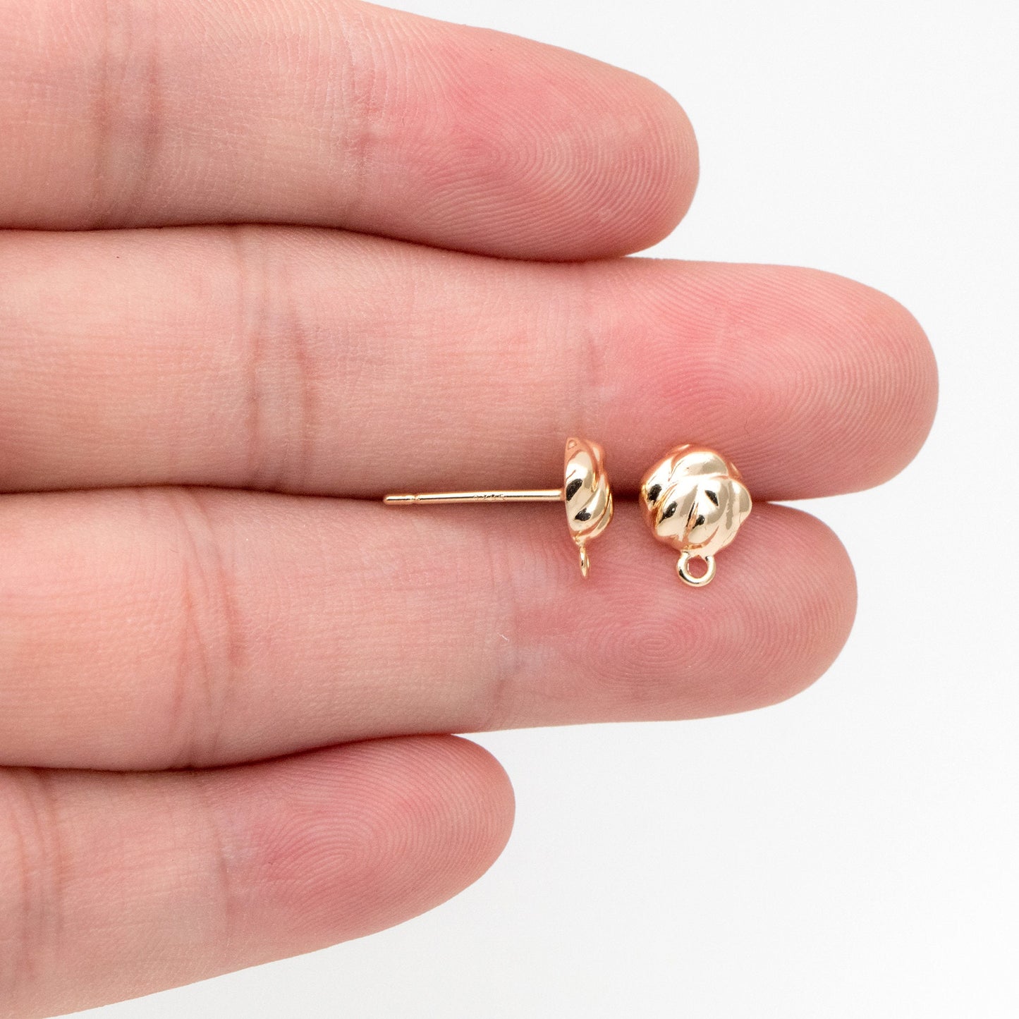 10pcs Gold Irregular Earring with Loop, 18K Gold plated Brass, Stud Earring Components (GB-3339)