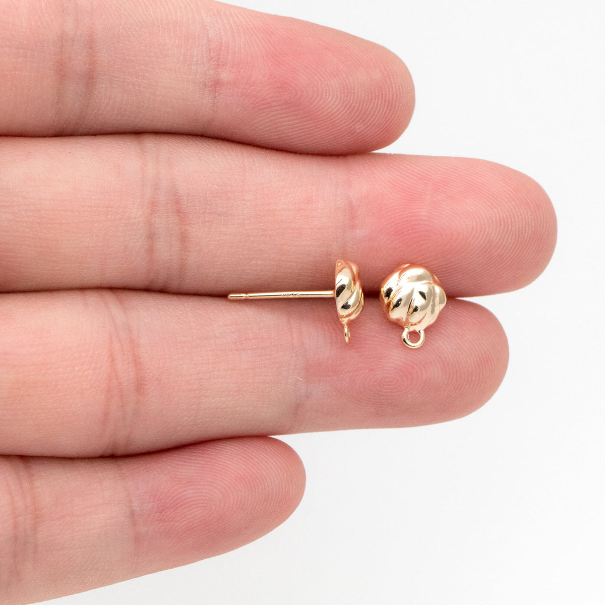 10pcs Gold Irregular Earring with Loop, 18K Gold plated Brass, Stud Earring Components (GB-3339)