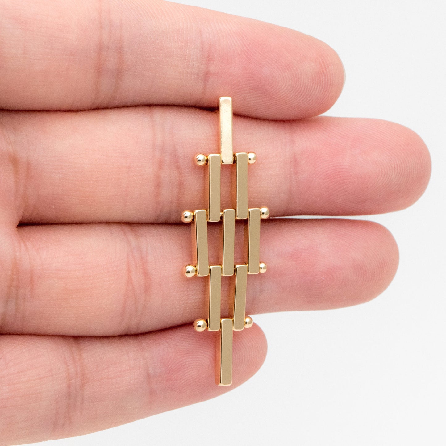 4pcs Dangle Bar Ear Posts, Stud Earrings Findings, Geometric Earring Components (GB-3365)