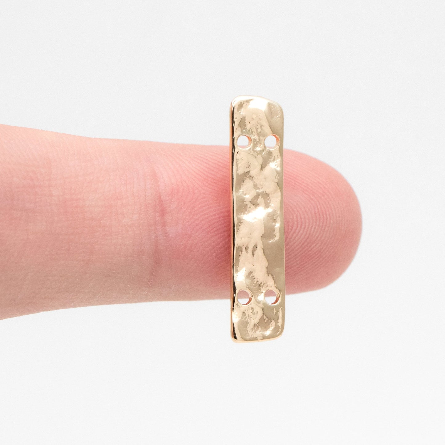 10pcs Gold Rectangle Connectors with 4 Holes, 18K Gold plated Brass, Bar Charms with Multi Holes (GB-1422-K)