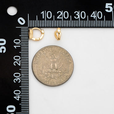 4pcs CZ Pave Tiny Teardrop Hoop Earrings 9mm, Cartilage Hoop (GB-3474-F)