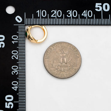 4pcs Emerald CZ Pave Gold/ Silver Hoop Earrings, Hoop Earrings, Dainty Huggie Earrings, Minimalist Earring, Small Hoops Earring (GB-3448)