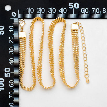Gold/ Silver Multi Strand Ball Chains 6.2mm, Finished Bracelet/ Anklet/ Necklace with Extender Chain, Ready to Wear (#LK-233)