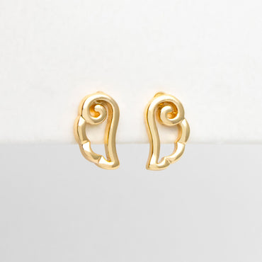 10pcs Gold Tiny Angel Wing Stud Earrings, Dianty Ear Posts, Jewelry Supplies (GB-3491)