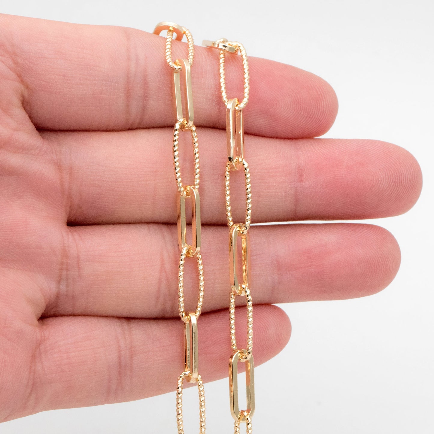 Gold/ Rhodium plated Brass Chains, Oval Link Chain 5.5mm, Wholesale Chain, Jewelry Supply (#LK-409)/ 1 Meter=3.3 ft