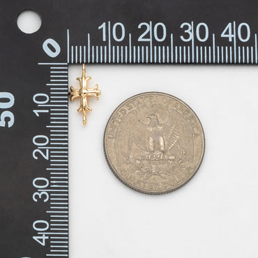 10pcs Gold Cross Charm Connector 15mm, 18K Gold plated Brass Cross Pendant (GB-3505)