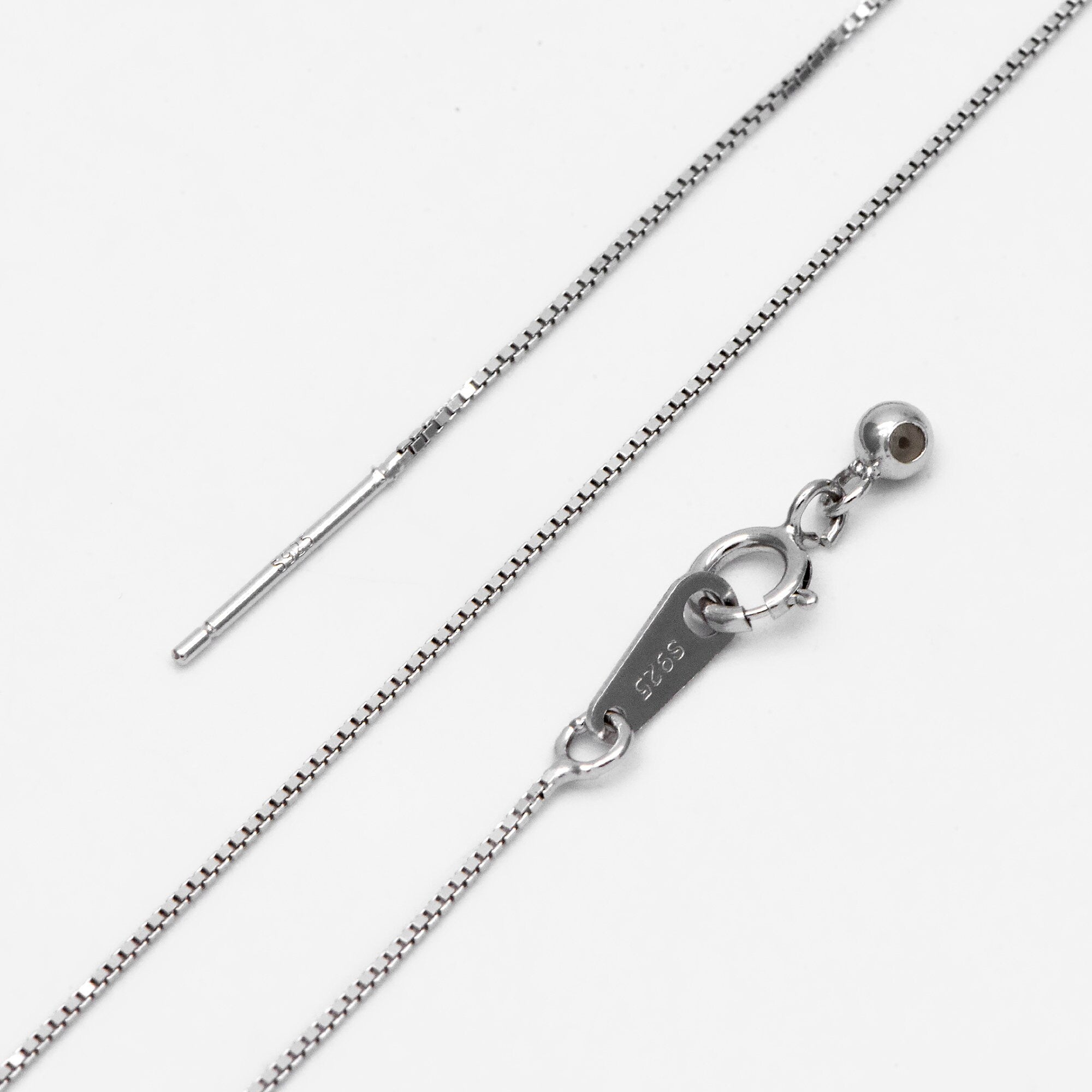 Adjustable Sterling Silver Bracelet, Gold/ Rhodium plated 0.7mm Dainty Box Chain, 7.2" Inch (CY-010)