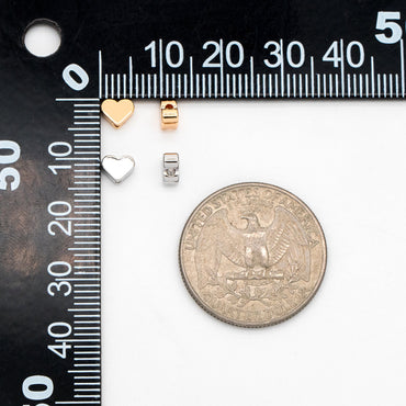 10pcs Gold/ Rhodium plated Brass Heart Beads 5.8mm (GB-910)