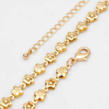 Gold plated Brass Chevron Leaf Chain 6.3mm, Finished Bracelet/ Anklet/ Necklace with Extender Chain, Ready to Wear (#LK-416)