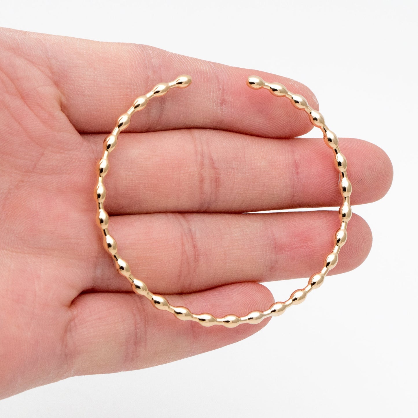 1pcs Gold/ Silver Bead Bangle Bracelet, Stackable Bracelets, Adjustable Bangle Bracelet (#GB-3517)