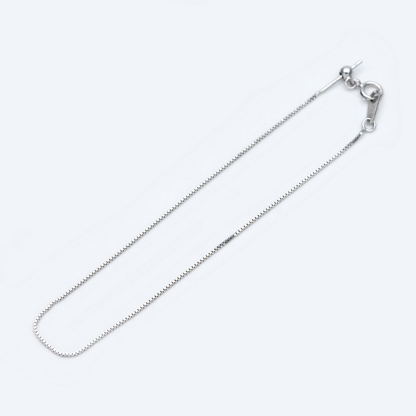 Adjustable Sterling Silver Bracelet, Gold/ Rhodium plated 0.7mm Dainty Box Chain, 7.2" Inch (CY-010)