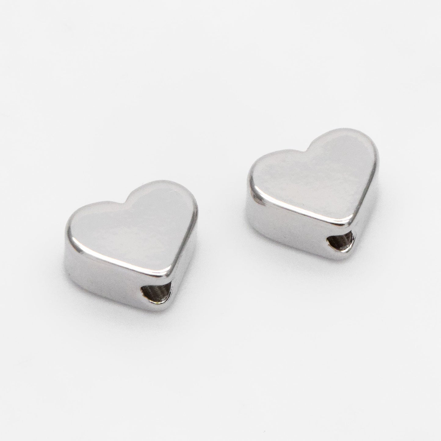 10pcs Gold/ Rhodium plated Brass Heart Beads 5.8mm (GB-910)