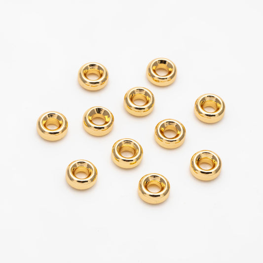 20pcs Gold/ Silver Tone Round Spacer Beads, 6mm, Jewelry Making Supplies Wholesale (GB-3510)