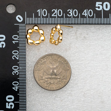 10pcs Gold Irregularity Circle Earrings, Minimalist Stud Earrings, Jewelry Supplies (GB-3548)