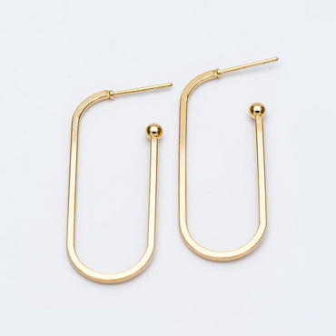 10pcs Gold Stud Earring, Simple Geometric Earring Posts, DIY Ear Wire Components (GB-679)
