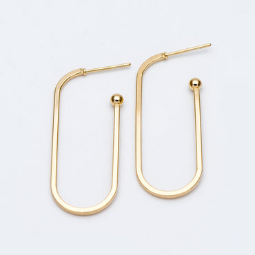 10pcs Gold Stud Earring, Simple Geometric Earring Posts, DIY Ear Wire Components (GB-679)