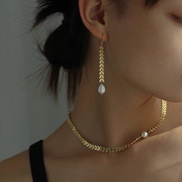 Gold/ Silver tone Chevron Leaf Chain 6.3mm, Decorative Herringbone Chain, Flat Arrow Designer Chain (#LK-153)/ 1 Meter=3.3ft