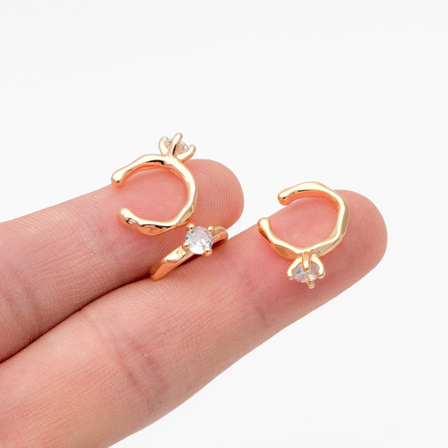 10pcs CZ Pave Ear Cuff, Minimalist Cartilage Earrings, Dainty Earcuff Earring (GB-3539-E)
