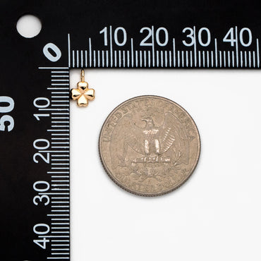 10pcs Gold Four Leaf Clover Charms 9x6mm, 18K Real Gold plated Brass, Clover Earring Pendants (GB-1762-F)