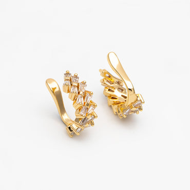 4pcs CZ Pave Bowknot Ear Cuff, Non Pierced Ear Cuff, Dainty Earcuff Earring (GB-3538)