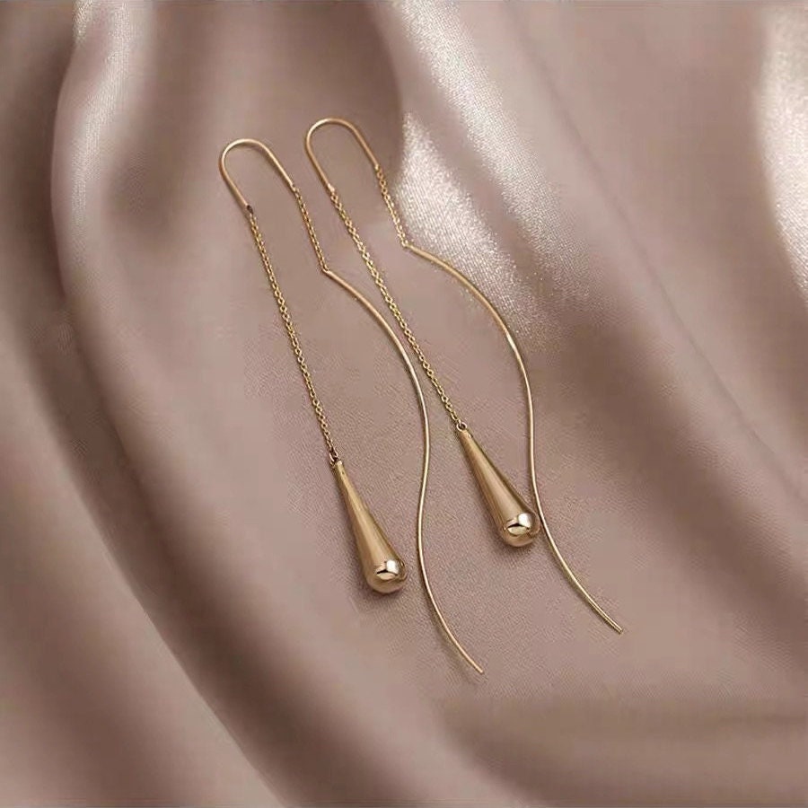 4pcs Gold/ Silver Teardrop Charm 23x6mm, Earring Drop charm, Water Drop charm (GB-2416-F)