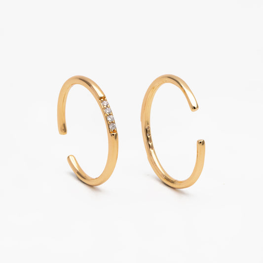 4pcs CZ Pave Minimalist Ring, Dainty Gold/ Silver Ring, Thin Ring, Stackable Ring (#JZ-054)