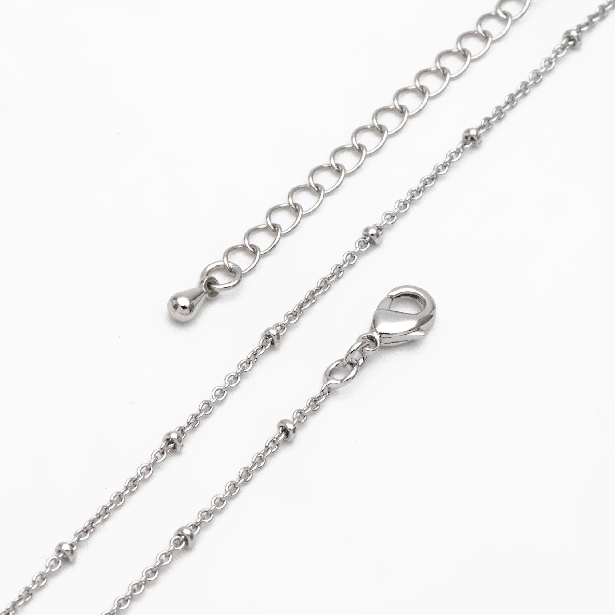 Gold/ Rhodium plated Brass Satellite Chains 1.4mm, Finished Dainty Necklace with Extender Chain, Ready to Wear 18 Inch (#LK-312)