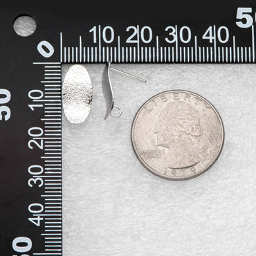 10pcs Matte Gold/ Silver tone Oval Ear Posts 16x8mm,Gold/ Rhodium plated Brass Geometric Earring Studs (GB-2134)