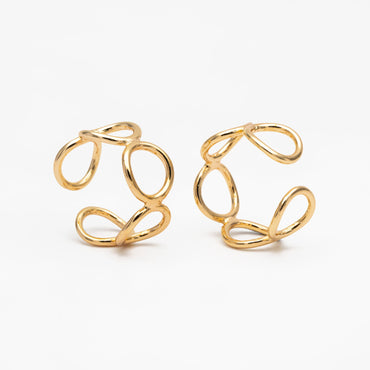 4pcs Gold/ Silver Chain Ring, Statement Ring, Chunky Ring, Dainty Rings, Adjustable Ring, Minimalist Ring (#JZ-051)