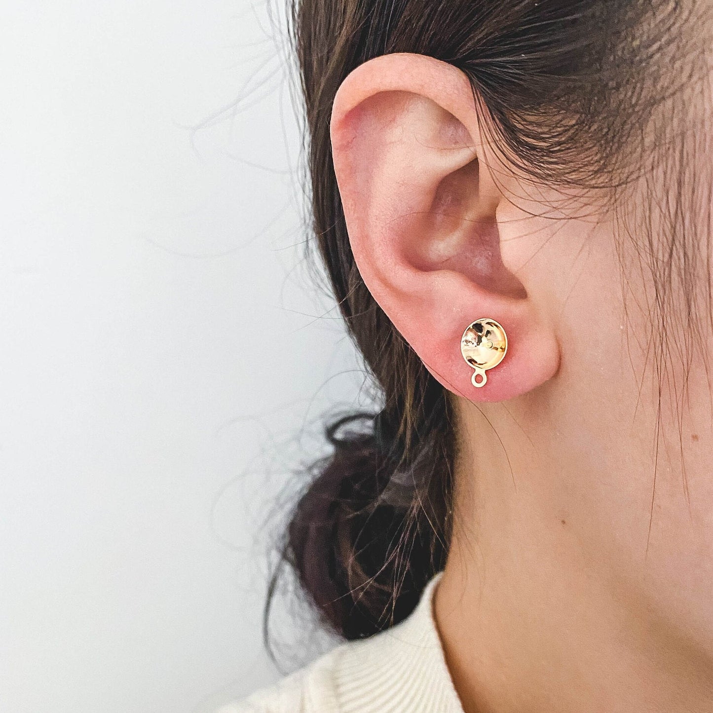 20pcs Gold/ Sliver/ Rose Gold Ear Posts with Cup, Stud Earrings for Pearls, 4/ 6/ 8mm Peg Earring Findings Wholesale (GB-2060)