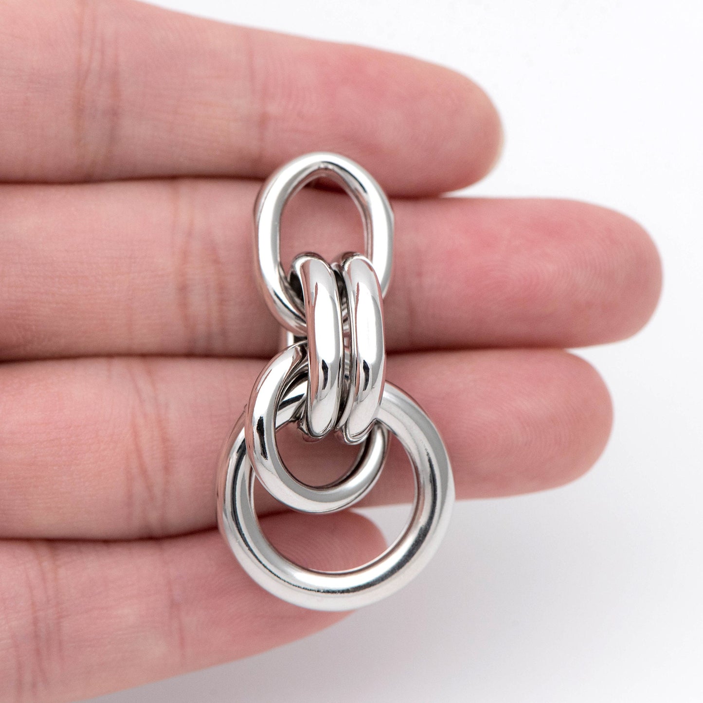 4pcs Gold / Silver Tone Thick Tube Hoops, Gold Hoop Earrings, Hollow Hoop Earrings, Chunky Hoops, Light Hoops (GB-1688)