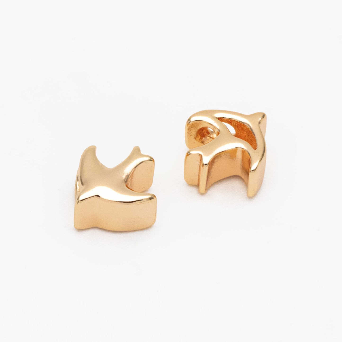 10pcs Gold Swallow Beads, Real Gold plated Brass Bird Beads, Jewelry Making Supplies Wholesale (GB-3610)