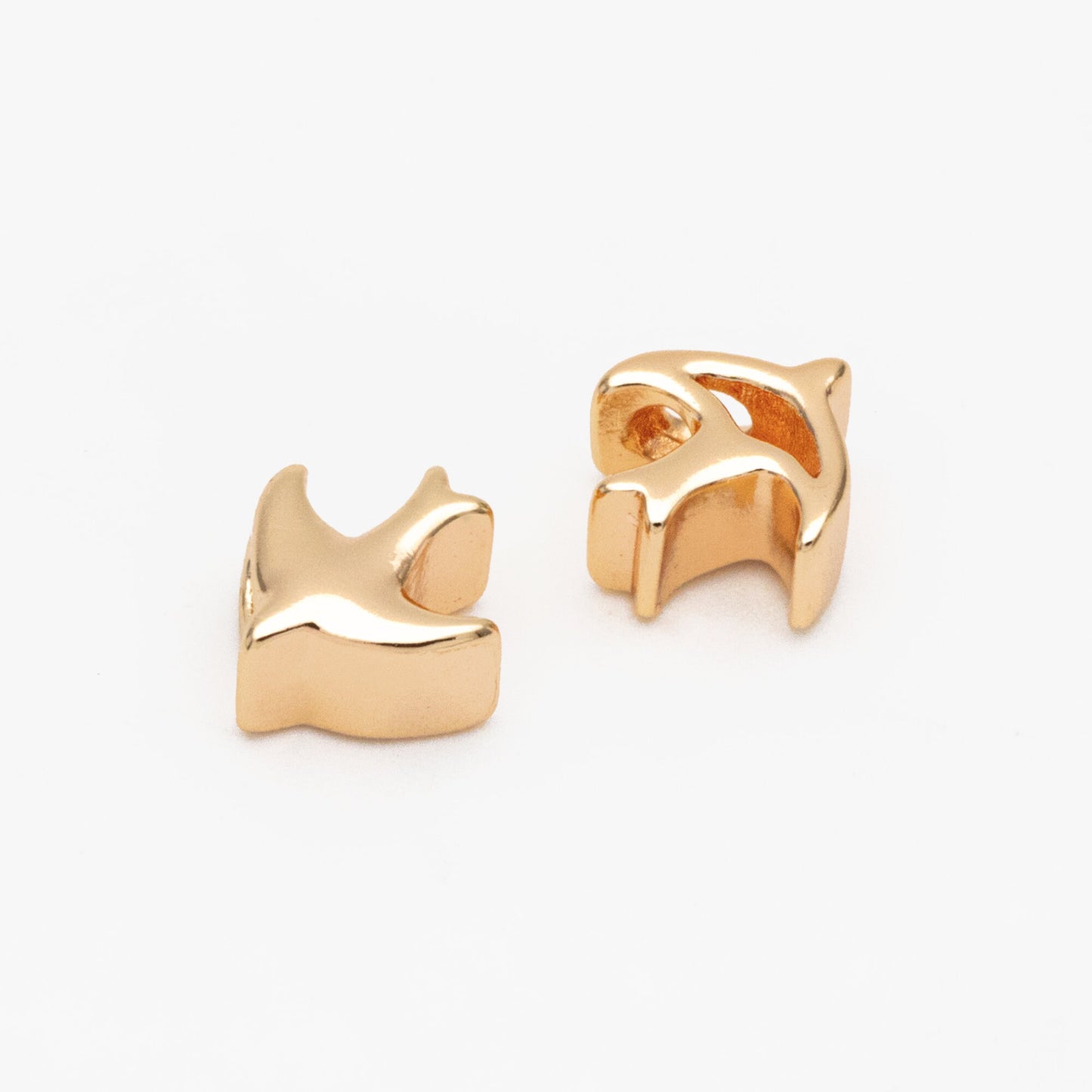 10pcs Gold Swallow Beads, Real Gold plated Brass Bird Beads, Jewelry Making Supplies Wholesale (GB-3610)