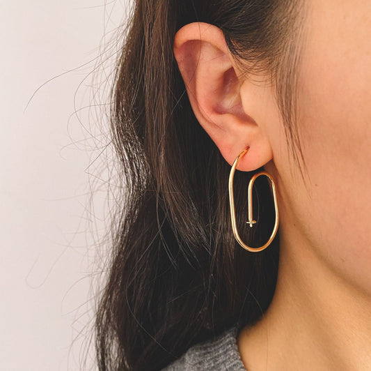 4pcs Gold Minimalist Earring Hook, Pearl Peg Earring Mounts,Half Drilled Pearl Post Earring Settings (GB-3280)