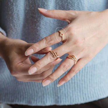 4pcs Open Circle CZ Ring, Pave CZ Round Ring, Round Crystal Ring, Dainty Stackable Ring for Women (#JZ-015-A)