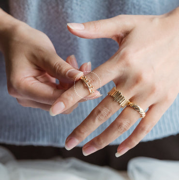 4pcs Gold Crown Ring, Adjustable Rings, King Ring, Everyday Ring, Queen Ring, Modern Style Ring, Fashion Rings (#JZ-029-B)