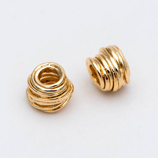 10pcs Gold/ Silver plated Brass Wire Wrap Spacer Beads, Jewelry Making Supplies Wholesale (GB-2899)